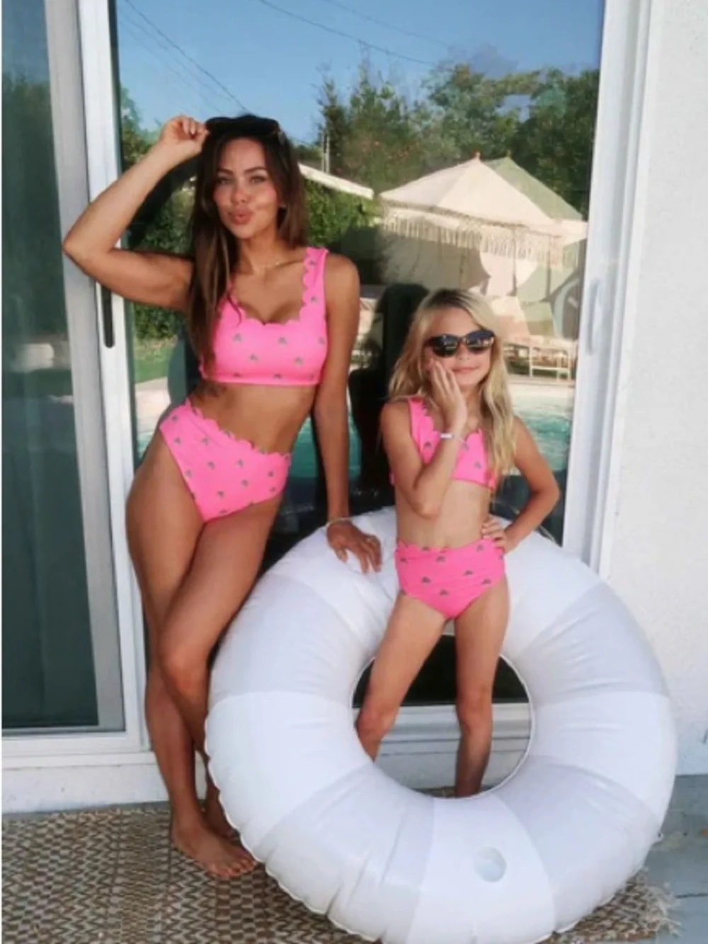 Beach Riot Madison Top Flamingo Fronds Waffle